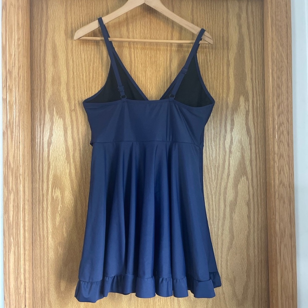 Navy Blue Ruffled Dress - Picture 8 of 8